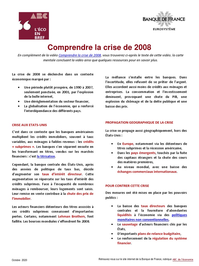 Comprendre la crise des subprimes 2008 | PDF | Crise des subprimes ...