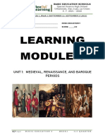 Learning: Unit 1: Medieval, Renaissance, and Baroque Periods