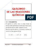 Equilibrio de Las Reacciones Químicas