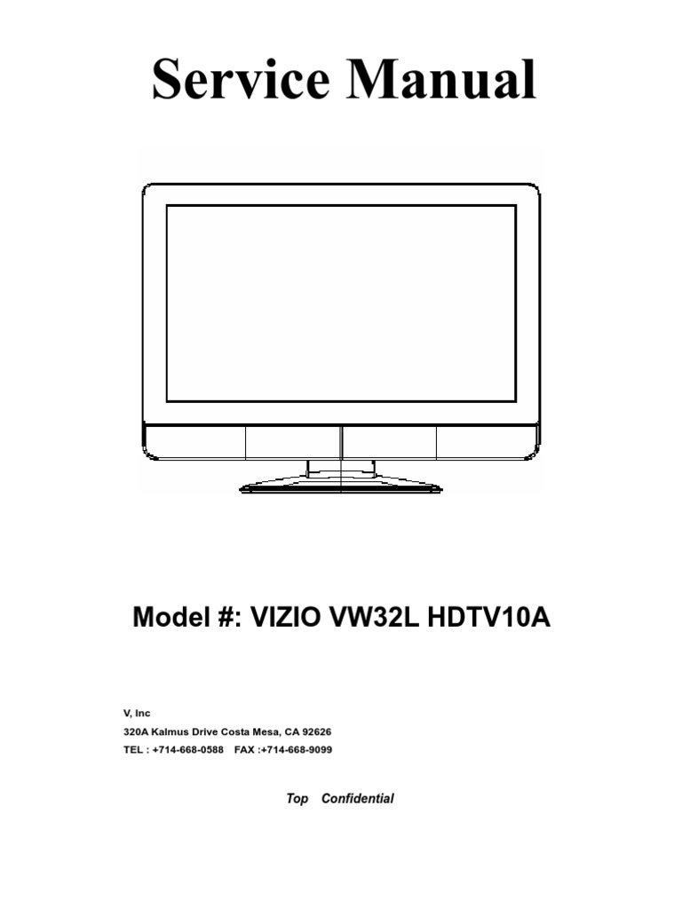 Vizio Vw32l Hdtv10a Service Manual | Analog To Digital Converter | Video