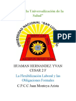 "Año de La Universalización de La Salud": Huaman Hernandez Yvan Cesar 2 F