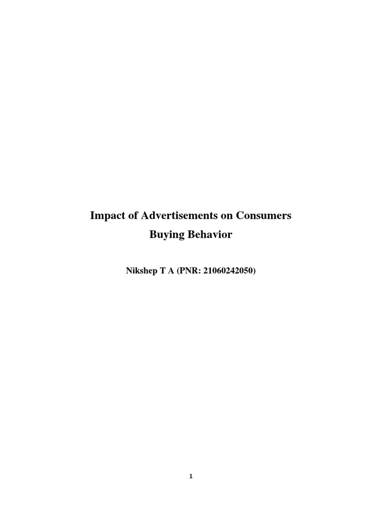 Impact of Advertising on Consumer Behavior | PDF | Advertising | Behavior