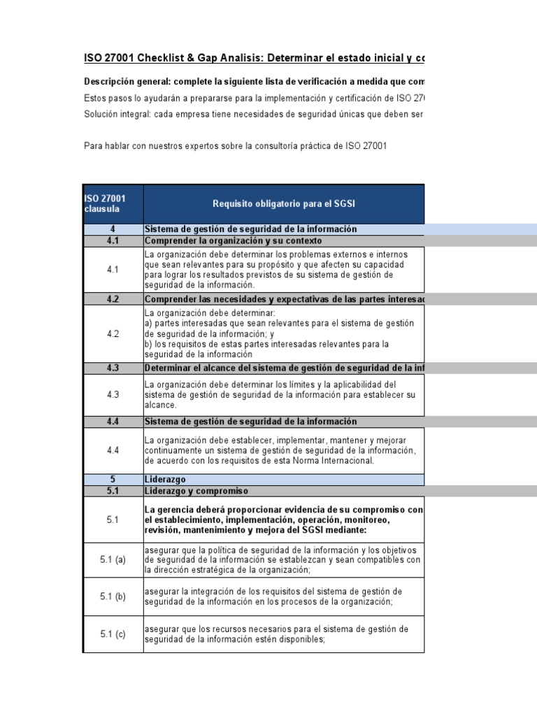 ISO 27001 Checklist GETA | PDF | Seguridad de información | Auditoría