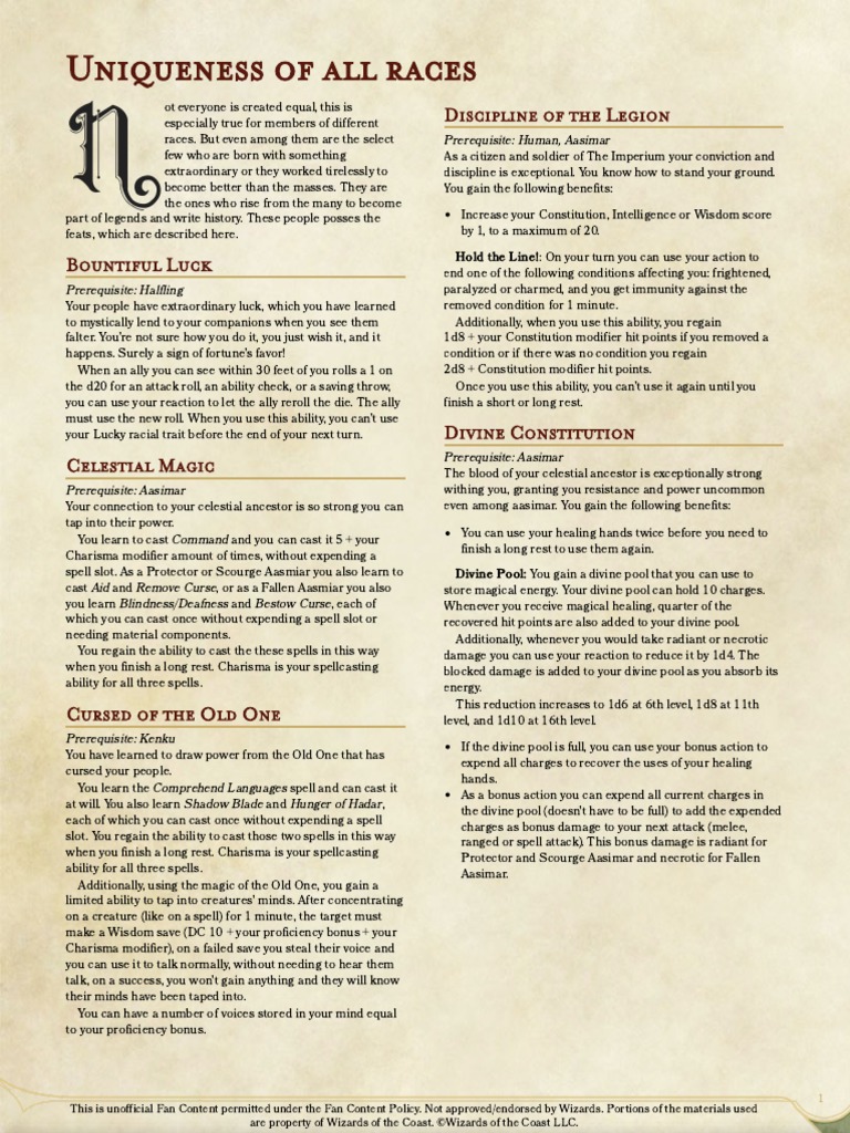 Racial Feats - GM Binder | PDF | Elf (Dungeons & Dragons)