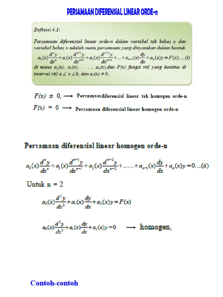 Materi Pertemuan Ke-10. PD Linier Homogen Orde-N | PDF | Sains ...