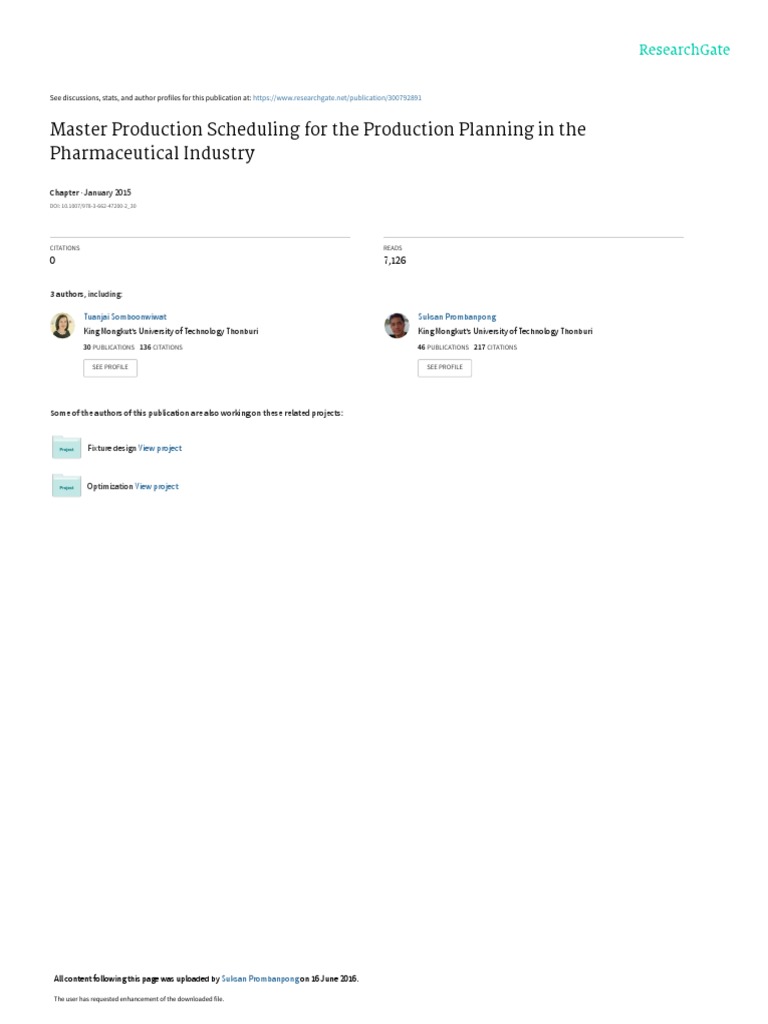 Master Production Scheduling in Pharma | PDF | Tablet (Pharmacy ...