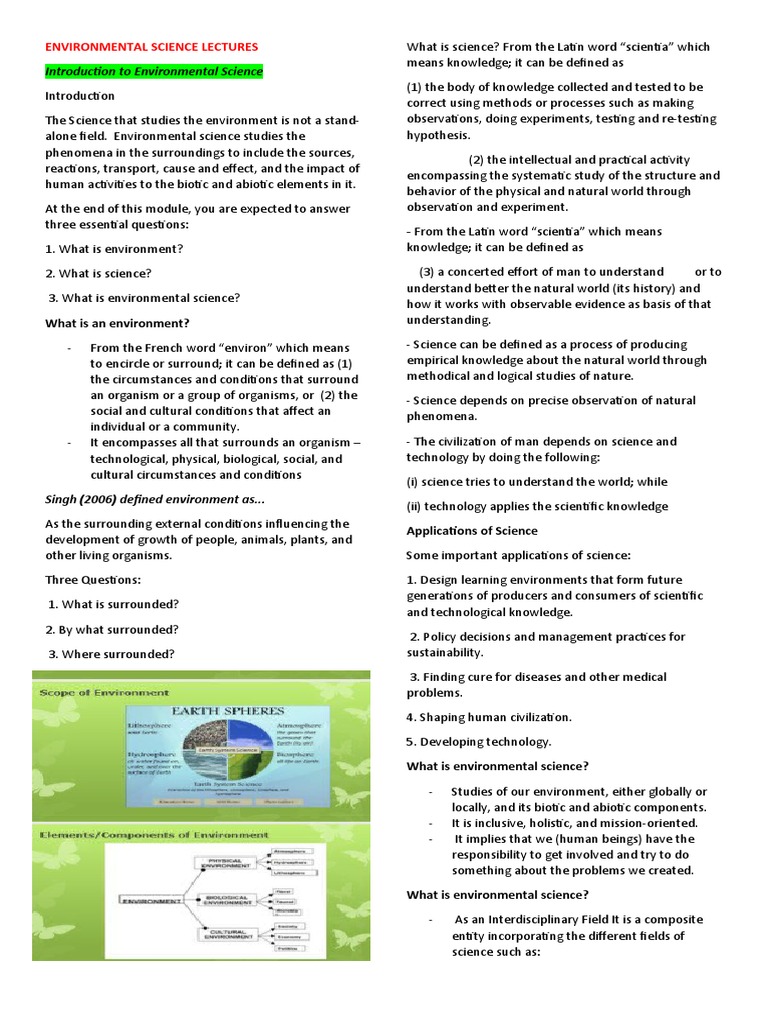 Introduction to Environmental Science | PDF | Science | Wind Power