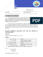 Learners Packet 3 (Q1 - LP 3) - Solving Quadratic Equations That Are Not Written in Standard Form