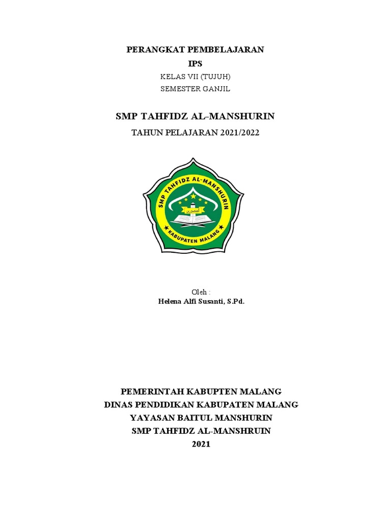 Cover Perangkat Pembelajaran IPS SMP | PDF | Karier & Perkembangan ...