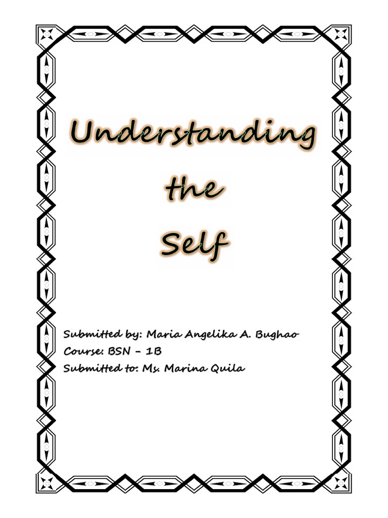 Understanding The Self Concepts Activities Pdf