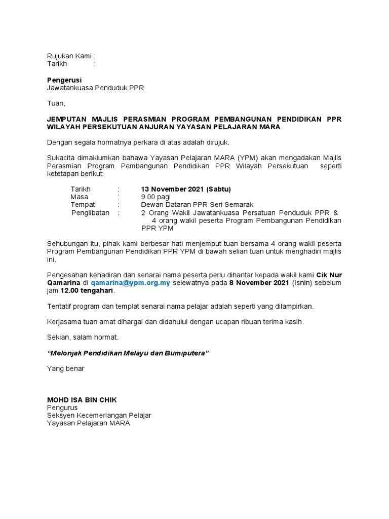 Perasmian Program Pendidikan PPR YPM | PDF