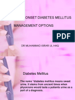 Adult Onset Diabetes Mellitus Management Options: DR Muhammad Israr Ul Haq