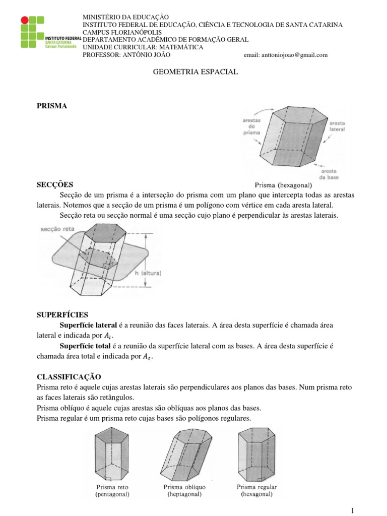 Arestas e Faces do Paralelepípedo | PDF | Geometria Elementar ...