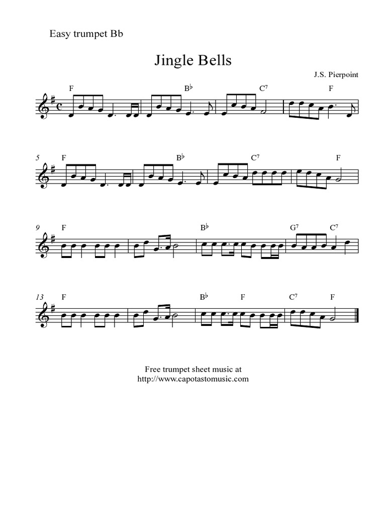 Jingle Bells Easy Trumpet PDF