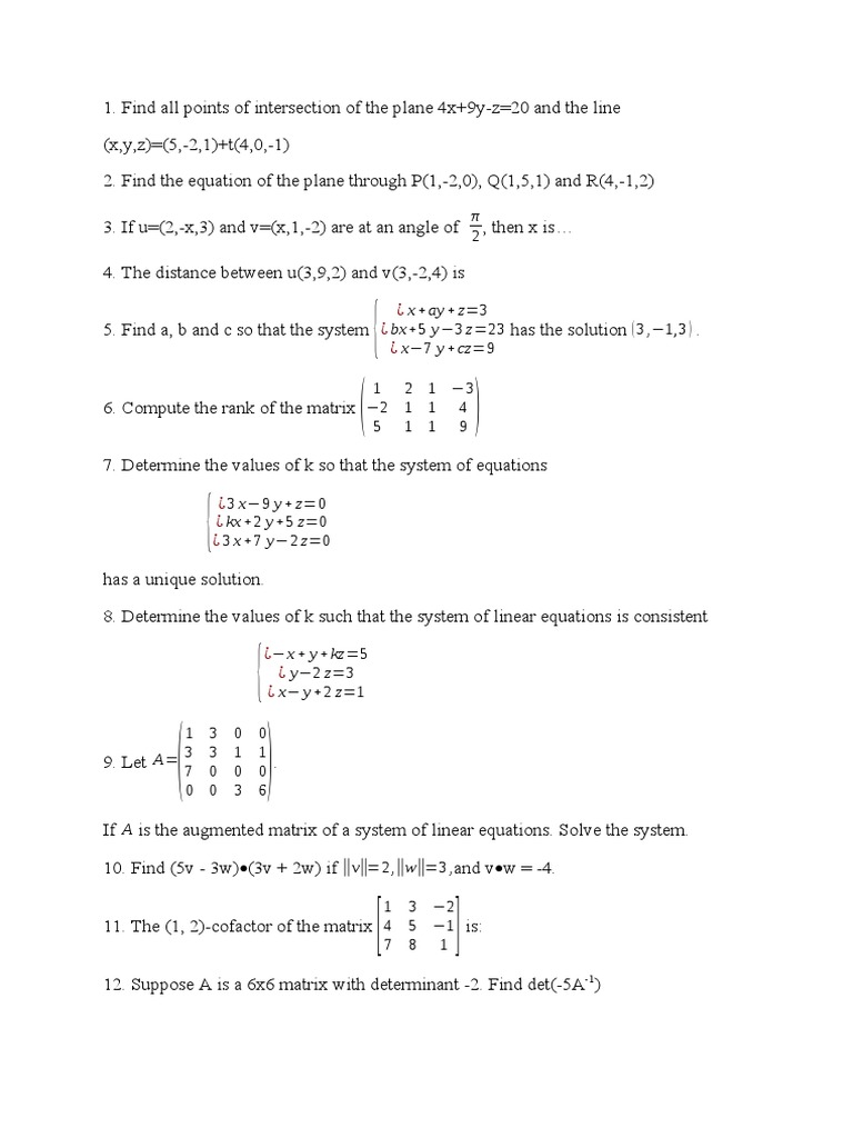 Ex Slot 18 Pdf Determinant System Of Linear Equations