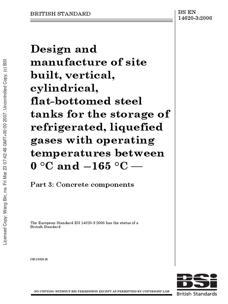 BS en 1462032006 Part 3 Concrete Components PDF Concrete Cryogenics