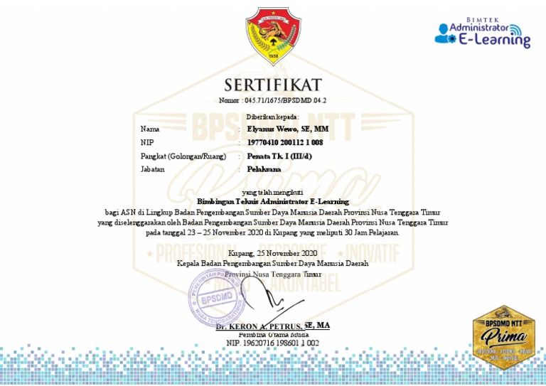 Sertifikat Elearning Akreditasi 2 Pdf