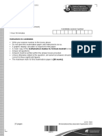 Mathematical Studies Standard Level Paper 1: Instructions To Candidates