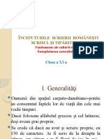 Inceputurile Scrisului Romanesc