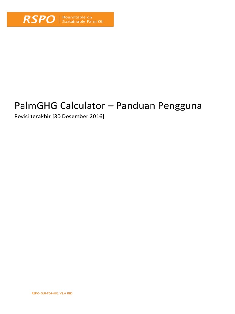 PalmGHG Calculator User ManualIndonesian PDF