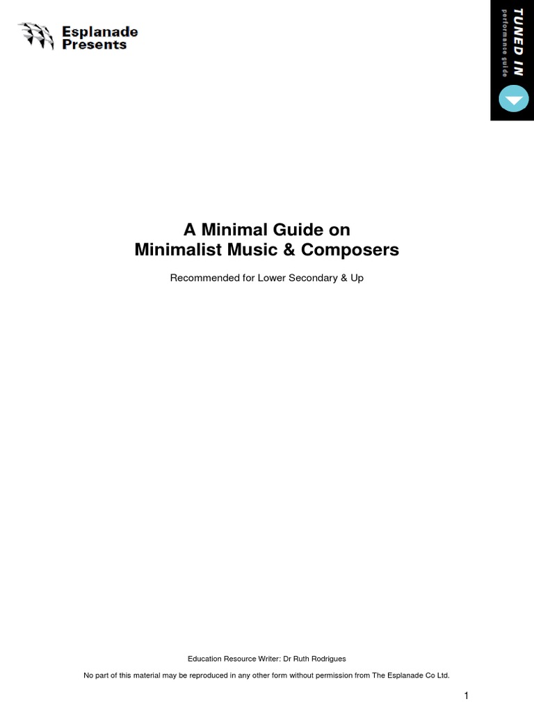 Beginners Guide To Minimalist Music Composers 2018 PDF Abstract Art