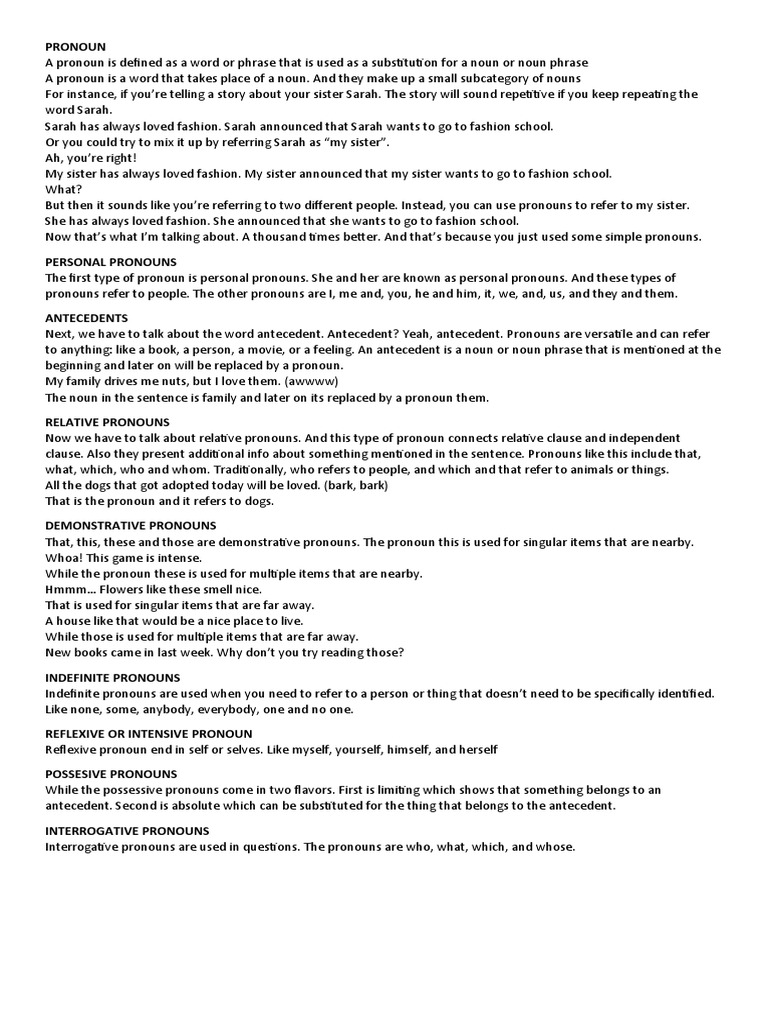 Jazz Chant Pronoun PDF Pronoun Linguistic Morphology