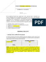 Acta de Apertura de Sucursal Ó Agencia Sas