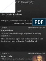 Introduction To Philosophy Lecture 11 Empiricism Part I by Doctor Daniel Kaufman