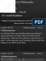Introduction To Philosophy Lecture 27 Utilitarianism Part II by Doctor Daniel Kaufman