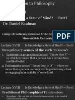 Introduction To Philosophy Lecture 18 Is Knowledge A State of Mind Part I by Doctor Daniel Kaufman