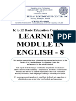 Learning Module in English - 8: K To 12 Basic Education Curriculum