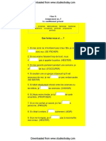 French Task Sheet Sample 1
