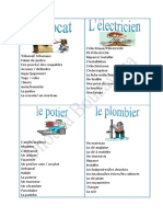 Métiers Vocabulaire