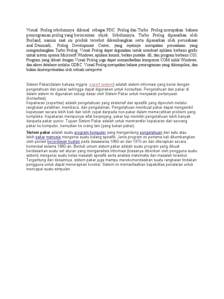 Visual Prolog | PDF