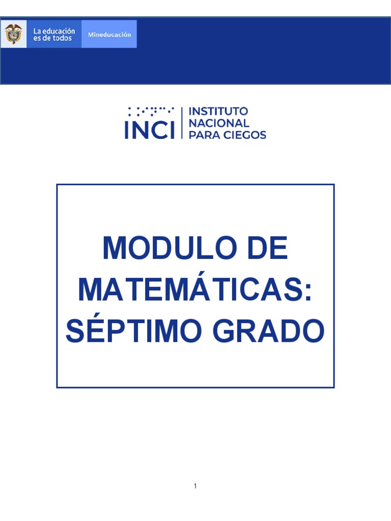07 Modulo Matematicas Septimo Pdf Sustracción Entero