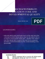 Rorschach Inkblot: Location Code and Developmental Quality: Rosalie J. Dela Cruz-Cada