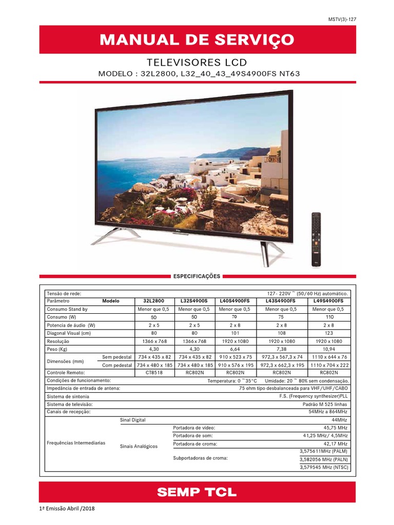 Smart TV LED Tela 32 HD Toshiba L2800 2 HDMI 1 USB Wi-Fi