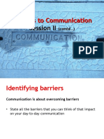 Barriers To Communication Session II