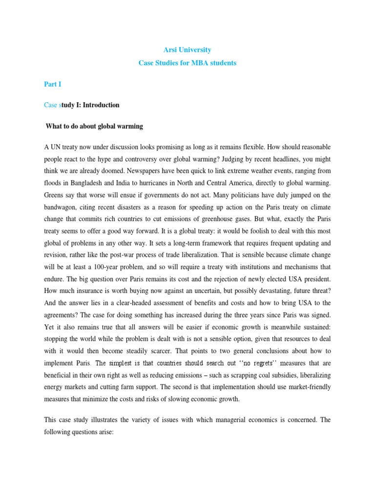 Arsi University Case Studies For MBA Students PDF Wii Opec