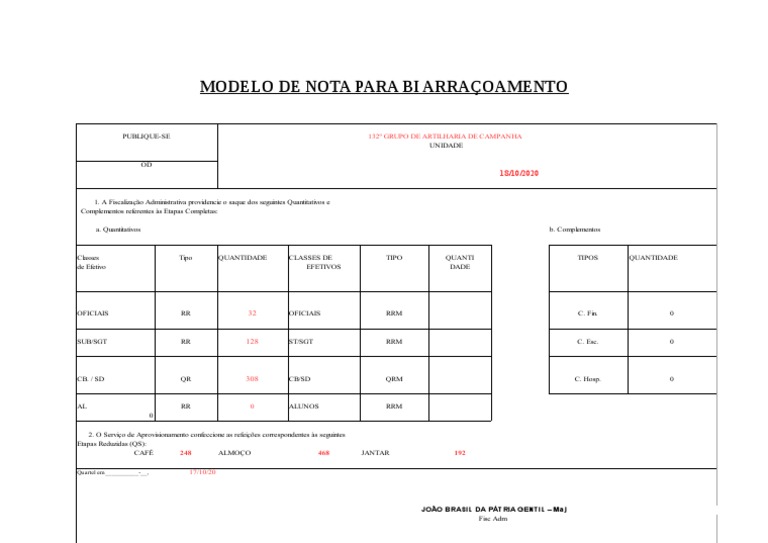 Modelo Nota BI 2021 | PDF