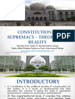 Constitutional Supremacy - Theory and Reality 20 Feb 2017