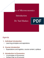 Principles of Microeconomics Dr. Yael Hadass