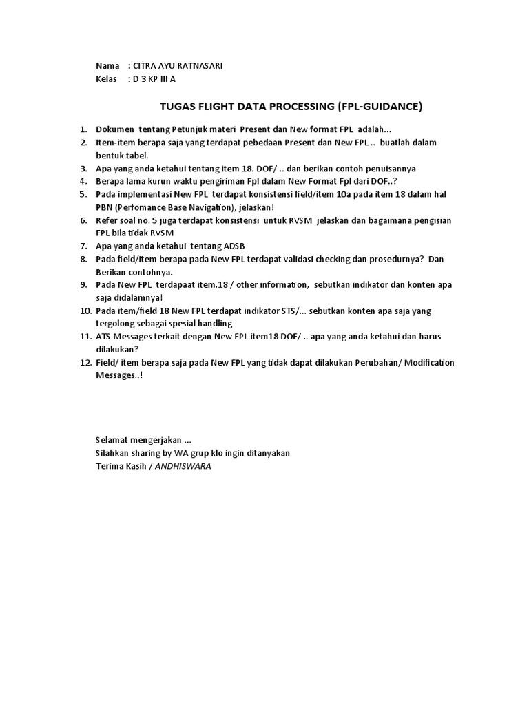 Panduan Format FPL Baru dan Implementasi | PDF