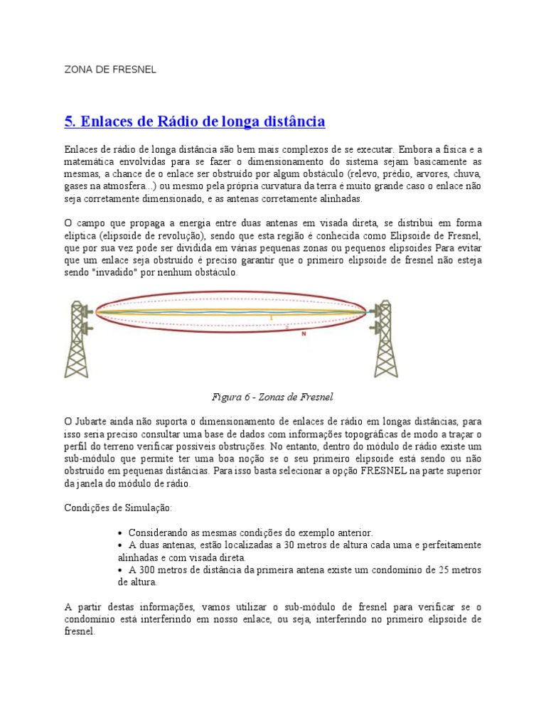 ZONA DE FRESNEL Antena (Rádio) Radiodifusão