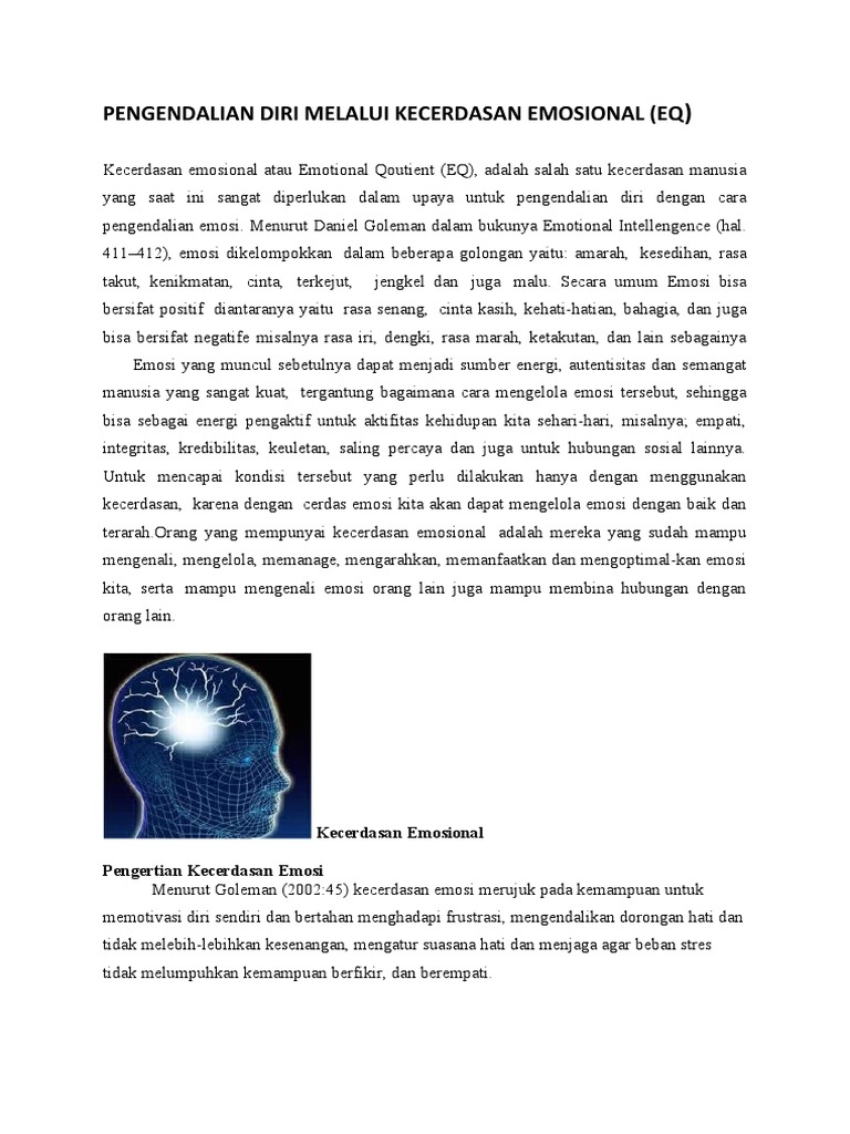 Pengendalian Diri Melalui Kecerdasan Emosional Eq | PDF | Karier ...