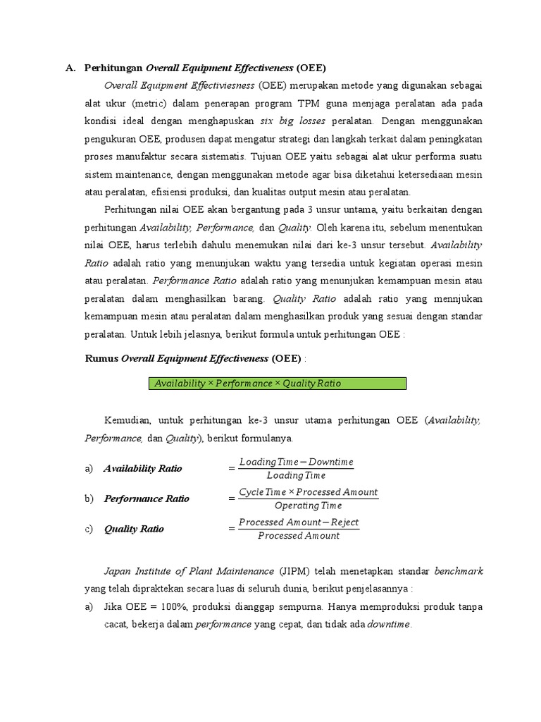 Tugas Perhitungan OEE | PDF