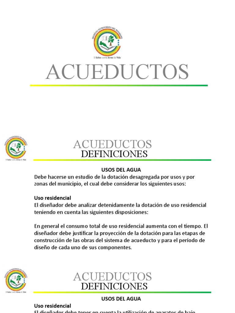 Estudio de Dotación de Agua en Acueductos | PDF | Agua | Consumo (economía)
