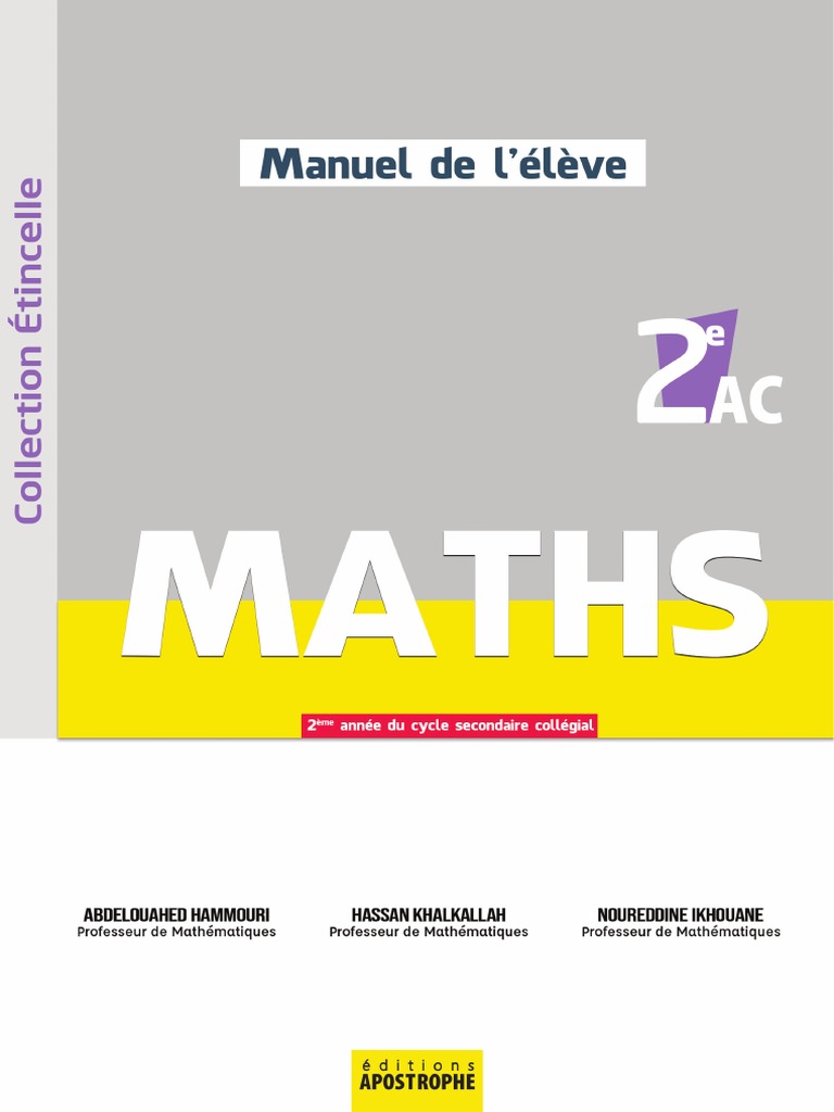 Manuel 2ac Maths | PDF | Triangle | Géométrie