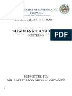 Business Taxation: Submitted To: Mr. Raphy Leonardo M. Ortañez