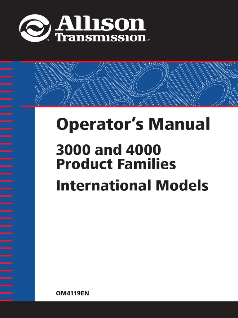 Allison HD4060 Transmission Operator Manual | PDF | Transmission